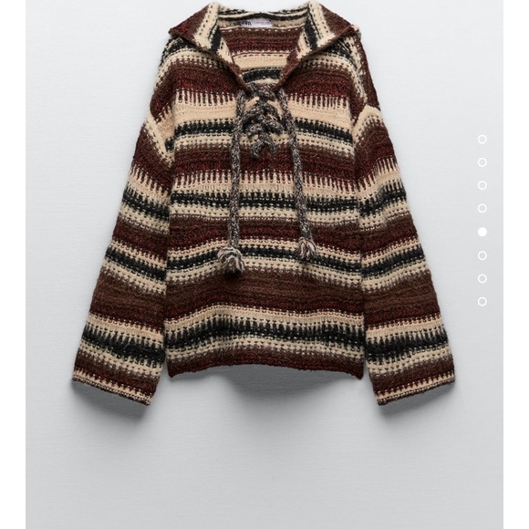 Zara | Wool Alpaca Limited Edition Striped Beatnik Sweater - Picture 6 of 6